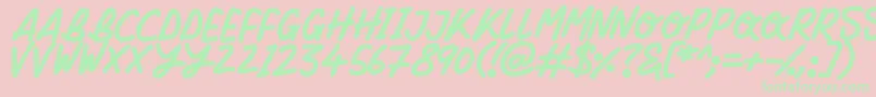 Silky Smooth Font – Green Fonts on Pink Background