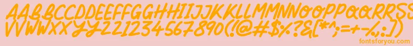 Silky Smooth Font – Orange Fonts on Pink Background