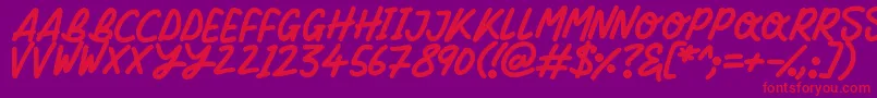 Silky Smooth Font – Red Fonts on Purple Background