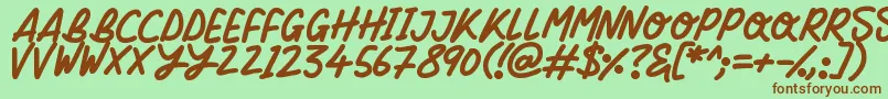 Silky Smooth Font – Brown Fonts on Green Background