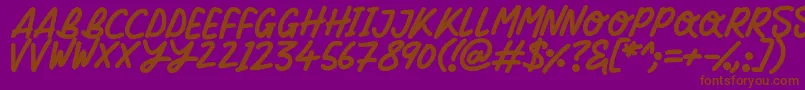 Silky Smooth Font – Brown Fonts on Purple Background