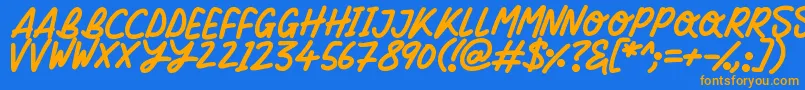 Silky Smooth Font – Orange Fonts on Blue Background