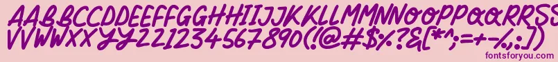 Silky Smooth Font – Purple Fonts on Pink Background