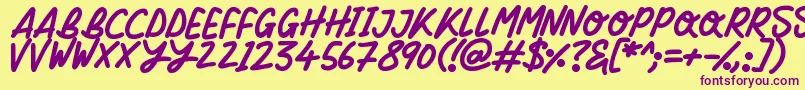 More about Silky Smooth Font Silky Smooth Font – Purple Fonts on Yellow Background