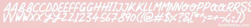 Silky Smooth-Schriftart – Weiße Schriften auf rosa Hintergrund