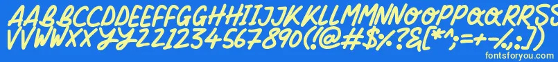 Silky Smooth Font – Yellow Fonts on Blue Background