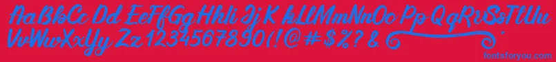 SilkyMilky Regular Font – Blue Fonts on Red Background