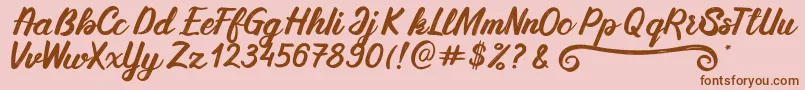 Fonte SilkyMilky Regular – fontes marrons em um fundo rosa