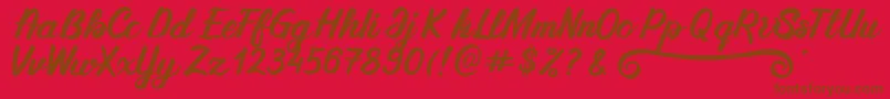 SilkyMilky Regular Font – Brown Fonts on Red Background