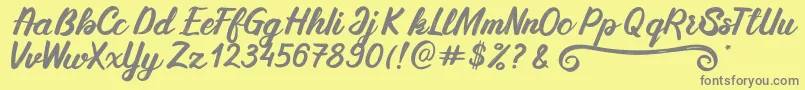 SilkyMilky Regular-Schriftart – Graue Schriften auf gelbem Hintergrund