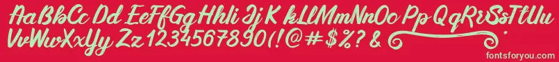 SilkyMilky Regular Font – Green Fonts on Red Background