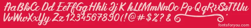 SilkyMilky Regular Font – Pink Fonts on Red Background