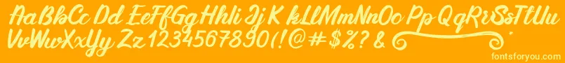 SilkyMilky Regular Font – Yellow Fonts on Orange Background