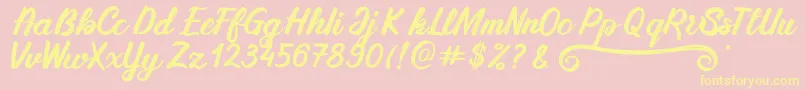 SilkyMilky Regular Font – Yellow Fonts on Pink Background