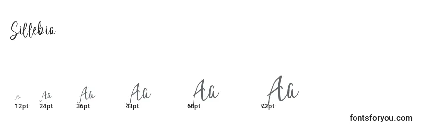 Größen der Schriftart Sillebia