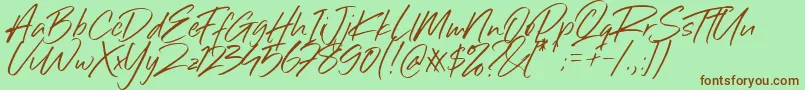 Sillii Willinn Font Font – Brown Fonts on Green Background