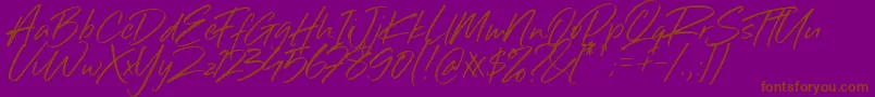 Sillii Willinn Font-Schriftart – Braune Schriften auf violettem Hintergrund