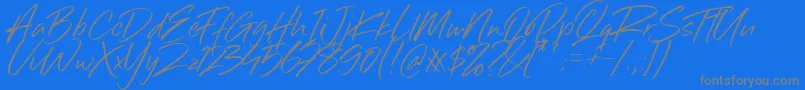 Sillii Willinn Font-Schriftart – Graue Schriften auf blauem Hintergrund