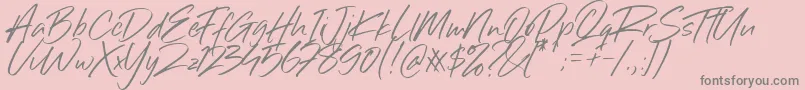 Sillii Willinn Font-Schriftart – Graue Schriften auf rosa Hintergrund