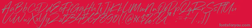 フォントSillii Willinn Font – 赤い背景に灰色の文字