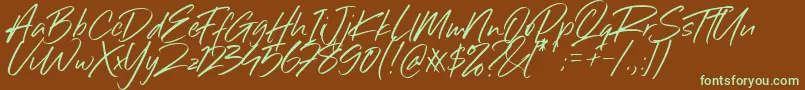 Sillii Willinn Font Font – Green Fonts on Brown Background