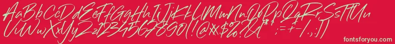 Sillii Willinn Font Font – Green Fonts on Red Background