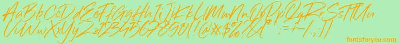 Sillii Willinn Font Font – Orange Fonts on Green Background