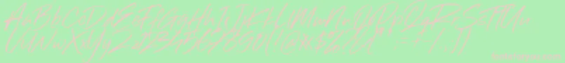 Sillii Willinn Font-Schriftart – Rosa Schriften auf grünem Hintergrund