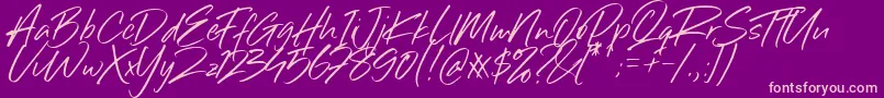 Sillii Willinn Font-Schriftart – Rosa Schriften auf violettem Hintergrund