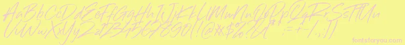 Sillii Willinn Font-Schriftart – Rosa Schriften auf gelbem Hintergrund