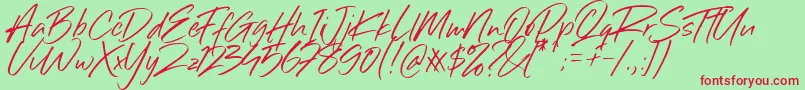 Sillii Willinn Font Font – Red Fonts on Green Background