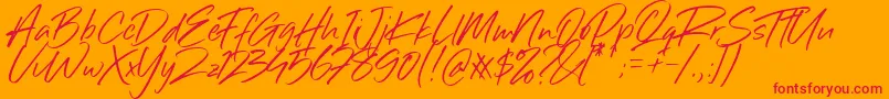 Sillii Willinn Font-Schriftart – Rote Schriften auf orangefarbenem Hintergrund