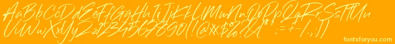 Sillii Willinn Font Font – Yellow Fonts on Orange Background