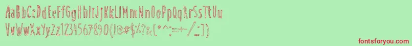 Silly Cartoon Font – Red Fonts on Green Background