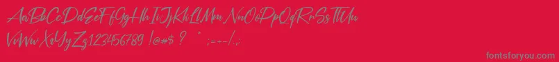 Silver Pen Font – Gray Fonts on Red Background