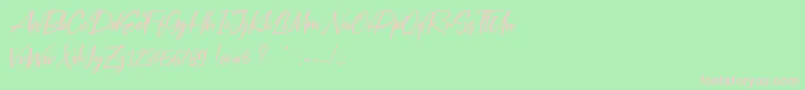 Silver Pen Font – Pink Fonts on Green Background