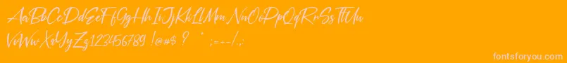 Silver Pen Font – Pink Fonts on Orange Background