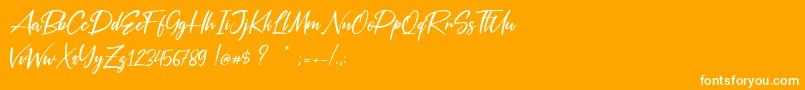 Silver Pen Font – White Fonts on Orange Background