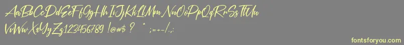 Silver Pen Font – Yellow Fonts on Gray Background