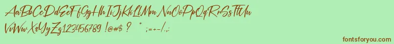 Silver Pen Font – Brown Fonts on Green Background