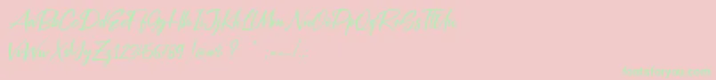 Silver Pen Font – Green Fonts on Pink Background