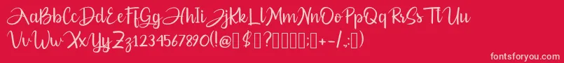 Silvermain Font – Pink Fonts on Red Background