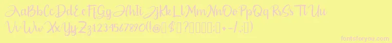 Silvermain Font – Pink Fonts on Yellow Background