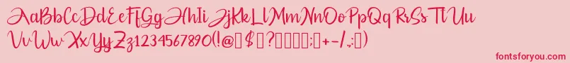 Silvermain-Schriftart – Rote Schriften auf rosa Hintergrund