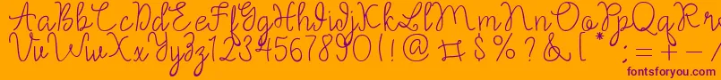 Silversmith Font – Purple Fonts on Orange Background