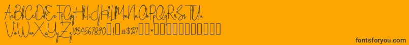 Silverstain Signature Demo-Schriftart – Schwarze Schriften auf orangefarbenem Hintergrund