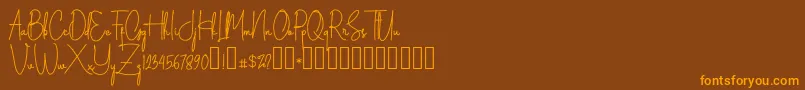 Silverstain Signature Demo-Schriftart – Orangefarbene Schriften auf braunem Hintergrund