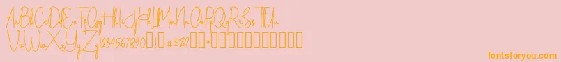 Silverstain Signature Demo-Schriftart – Orangefarbene Schriften auf rosa Hintergrund