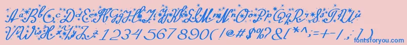 Silvester Font – Blue Fonts on Pink Background