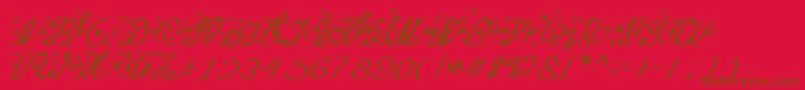 Silvester-Schriftart – Braune Schriften auf rotem Hintergrund